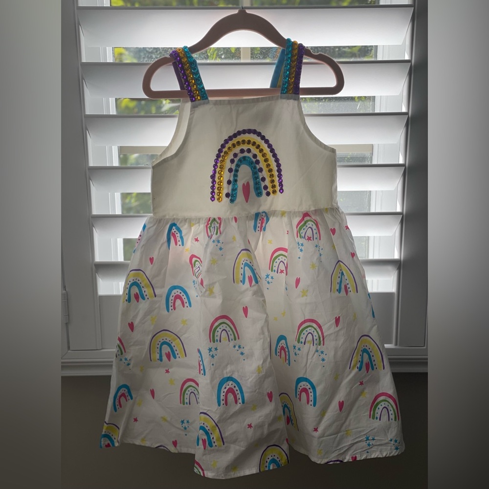NEW WITH TAGS!! Lola and the Boys Rainbow Gems Shoulder Dress.